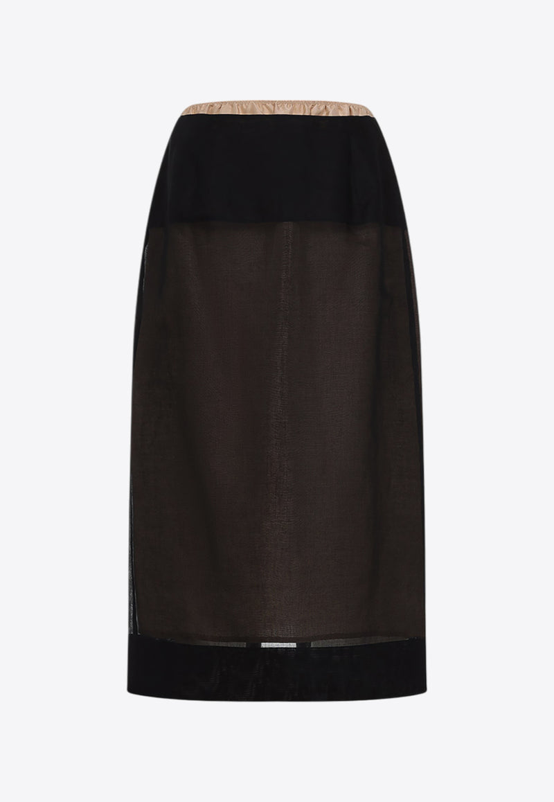 Semi-Sheer Midi Skirt