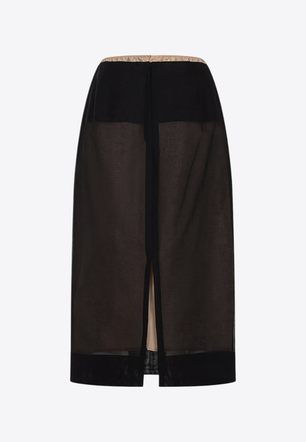 Semi-Sheer Midi Skirt