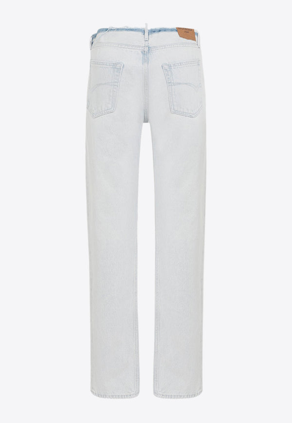 Cut-Off Waistband Jeans