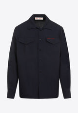 Logo-Embroidered Virgin Wool Overshirt