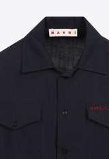 Logo-Embroidered Virgin Wool Overshirt