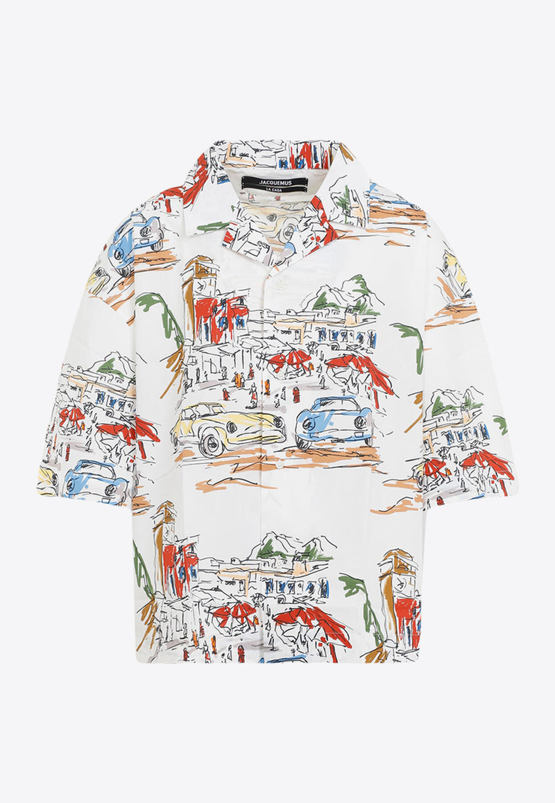 Capri Cars Print Oversized Shirt