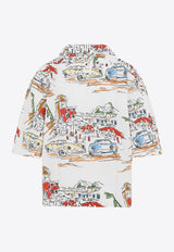 Capri Cars Print Oversized Shirt