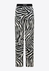 Zebra Print Silk Pants