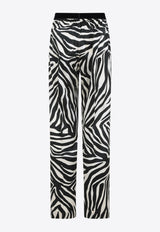 Zebra Print Silk Pants