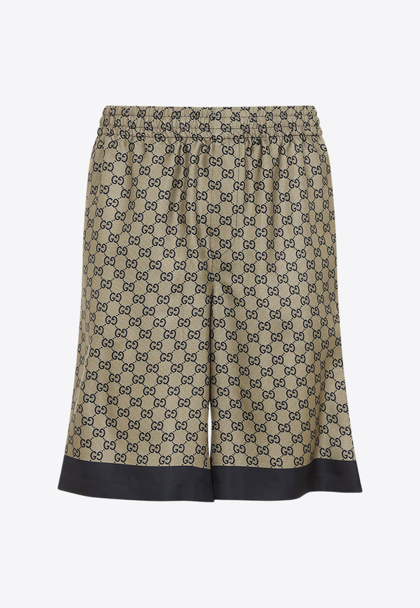 Logo Print Silk Shorts