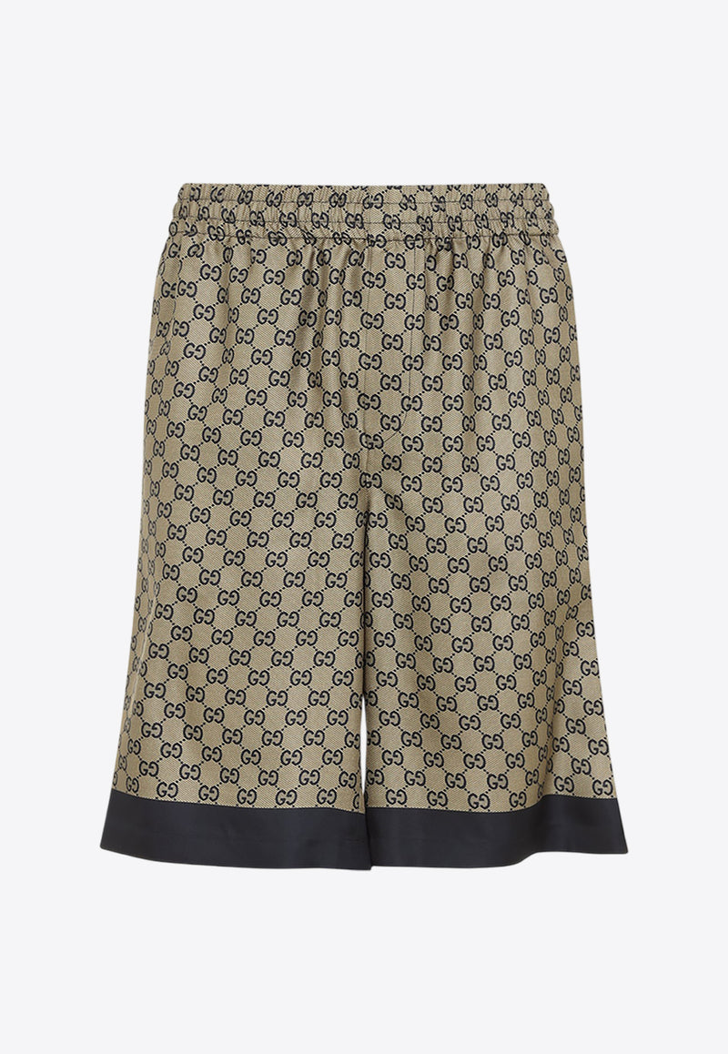 Logo Print Silk Shorts