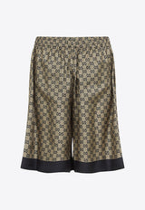 Logo Print Silk Shorts