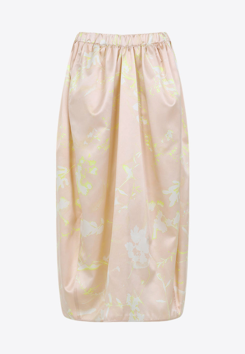 Tilia Print Silk Midi Skirt