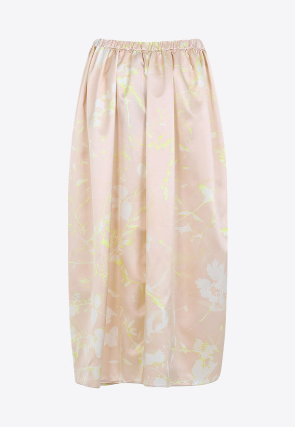 Tilia Print Silk Midi Skirt