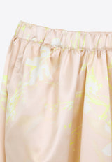 Tilia Print Silk Midi Skirt