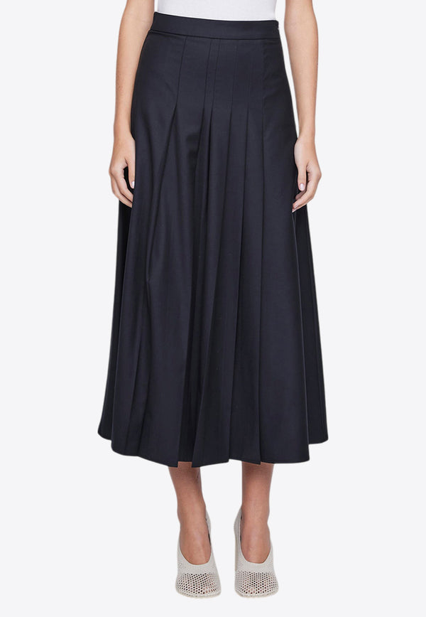 Anna Quan Sable Wool Midi Skirt 27.25.B| BLACK SUITINGBLACK