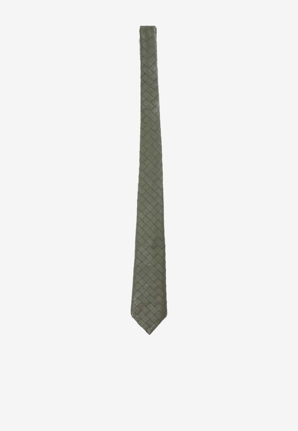 Intrecciato Leather  Tie