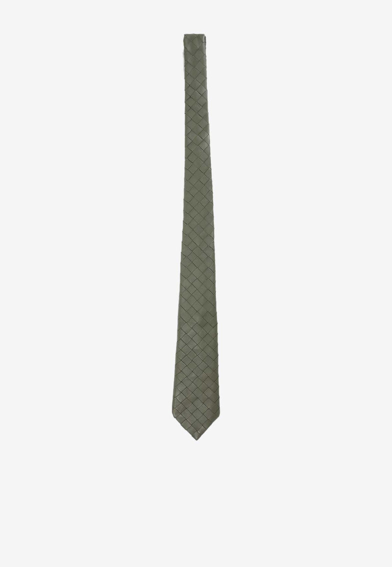 Intrecciato Leather  Tie