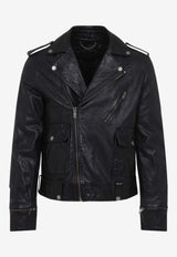 Golden Leather Biker Jacket