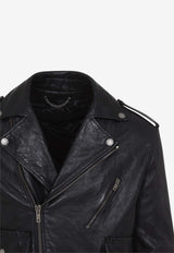 Golden Leather Biker Jacket