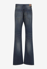 Straight-Leg Faded Jeans