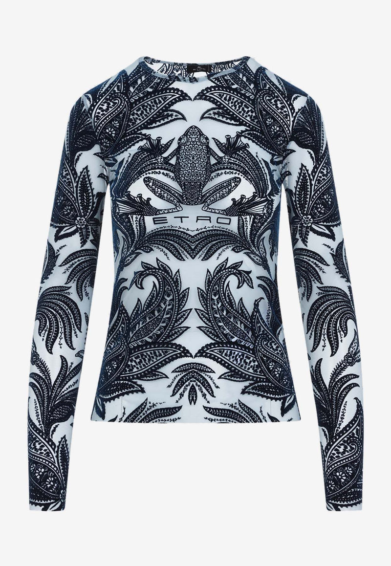 Signature Print Long-Sleeved Top