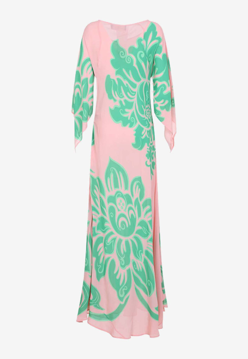 Paisley Print Long-Sleeved Maxi Dress