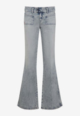 D-Hush Washed Flared Jeans