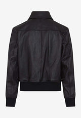 Zip-Up Leather Jacket