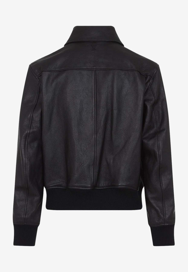 Zip-Up Leather Jacket