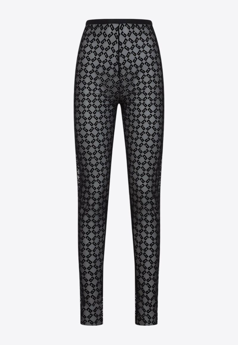 Semi-Sheer Monogram Leggings