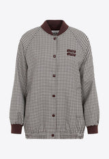 Gingham Bomber Jacket in Wool