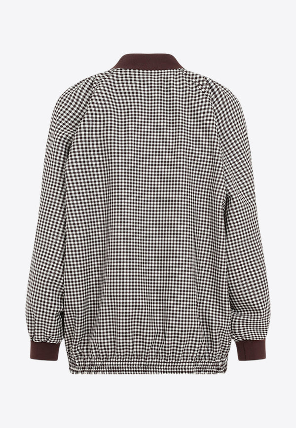 Gingham Bomber Jacket in Wool