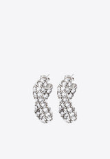 Crystal-Embellished Hoop Earrings