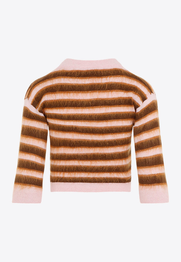 Striped Virgin Wool Cardigan