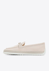 Double T-ring Suede Loafers