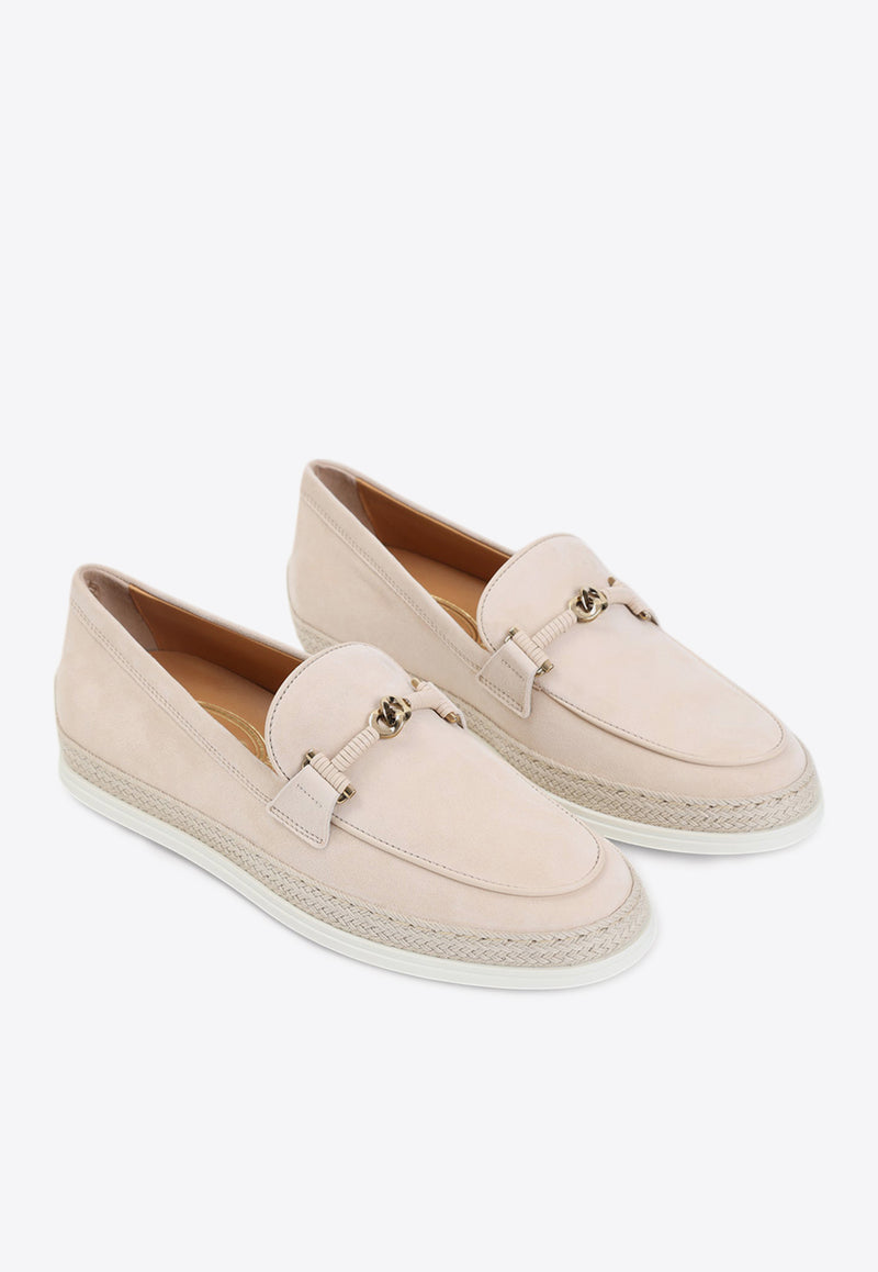 Double T-ring Suede Loafers