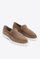 Logo Suede Loafers