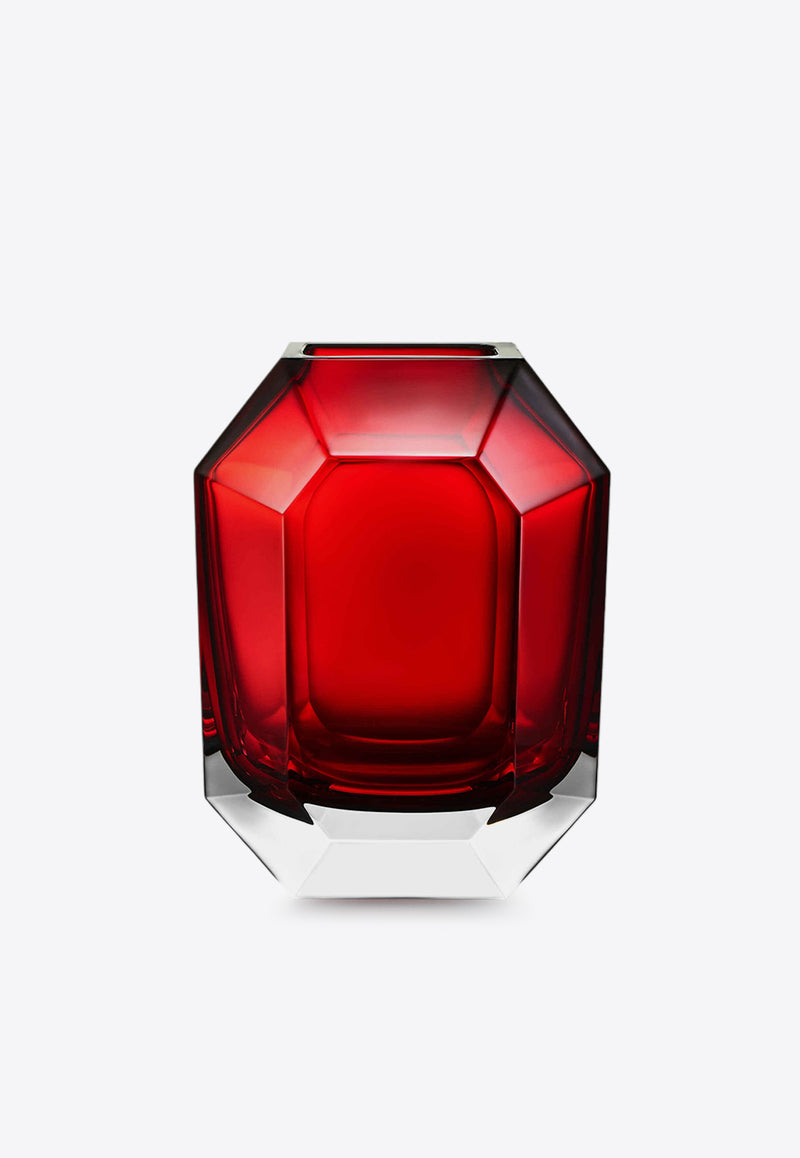 Baccarat Crystal Octogone Vase Red 2813754