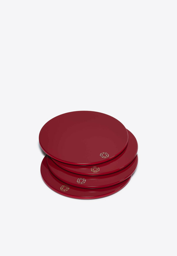 Baccarat Iconic Octogone Coasters - Set of 4 Red 2816923