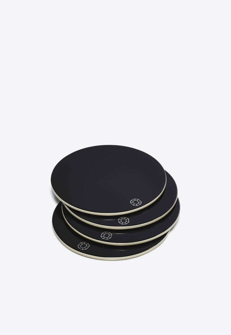 Baccarat Iconic Octogone Coasters - Set of 4 Black 2816924