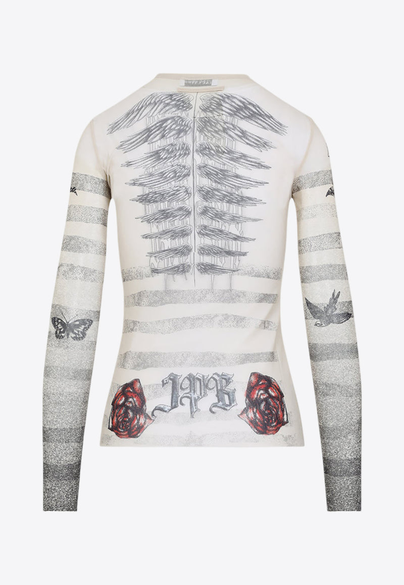 Graphic Tattoo Mariniere Long-Sleeved Top