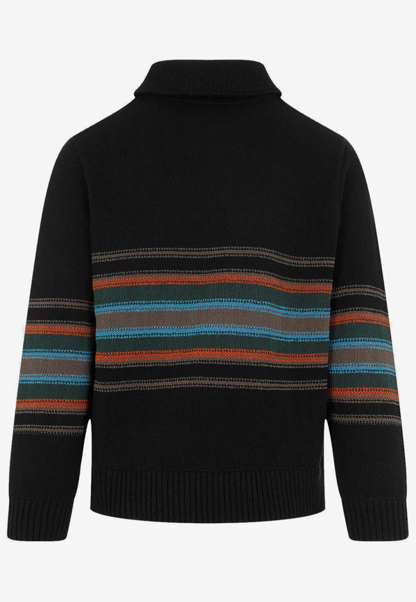 Tape Knit Polo Sweater