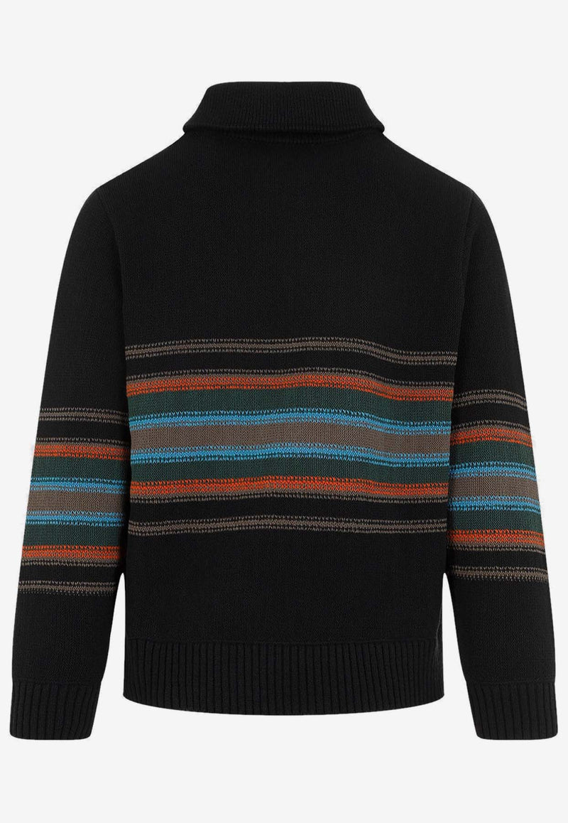 Tape Knit Polo Sweater