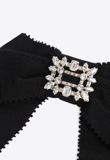 Crystal-Embellished Bow Clip