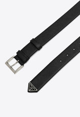 Prada Triangle Logo Saffiano Leather Belt Black 2CC545053/Q_PRADA-F0002