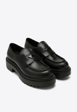 Prada Double Chocolate Triangle Logo Loafers Black 2DE148G001070/P_PRADA-F0002