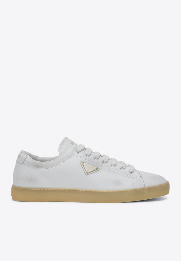 Prada Triangle Logo Worn-Out Effect Sneakers White 2EE413G0013LPQ/Q_PRADA-F097W