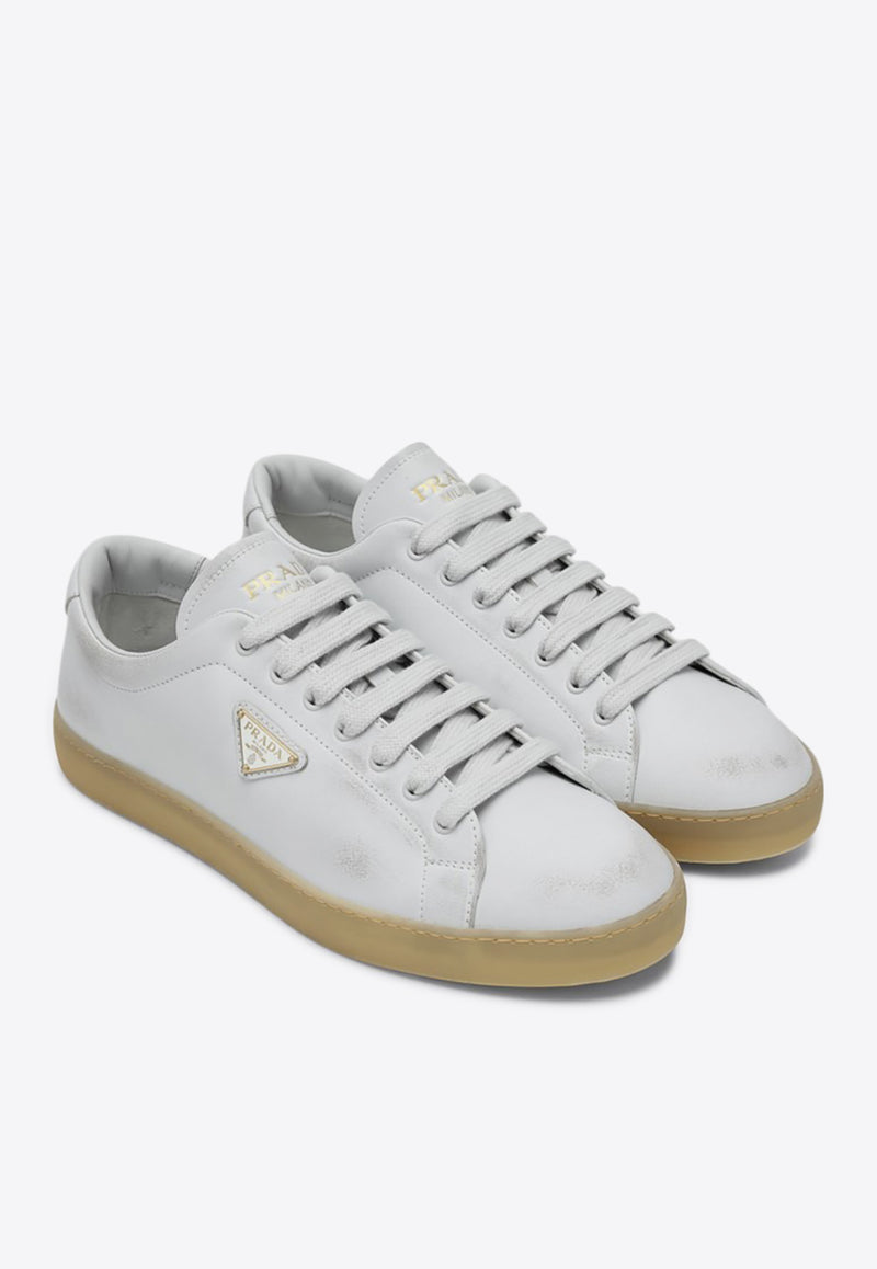 Prada Triangle Logo Worn-Out Effect Sneakers White 2EE413G0013LPQ/Q_PRADA-F097W