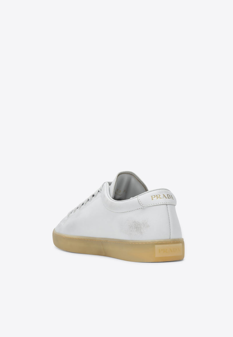 Prada Triangle Logo Worn-Out Effect Sneakers White 2EE413G0013LPQ/Q_PRADA-F097W