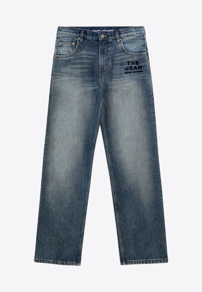 Marc Jacobs Logo Print Washed Jeans Blue 2F4RBT001D16CO/P_MARC-492