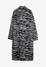 Marc Jacobs Zebra Pattern Long Coat Black 2F4RCT043W08WO/P_MARC-005