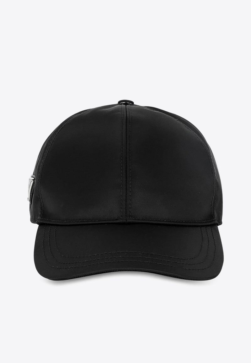 Prada Triangle logo Re-Nylon Baseball Cap Black 2HC2742DMI/P_PRADA-F0002