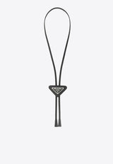 Prada Saffiano Leather Branded Bolo Tie  Black 2IC027QHH/Q_PRADA-F0002